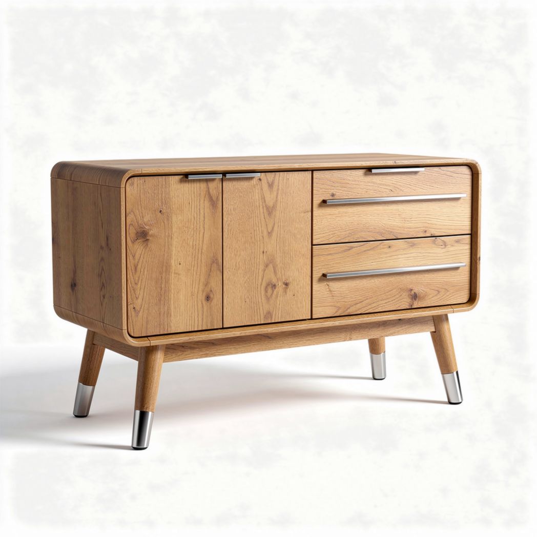 Wooden sideboard with three drawers and two cabinet doors 100 x 40 x 75cm