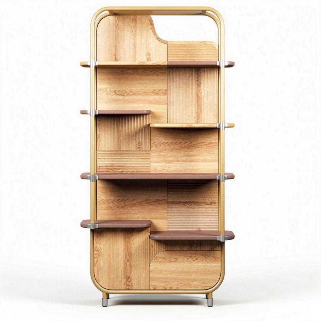 Wooden bookshelf with multiple shelves for storage and display 180 x 90 x 30cm