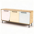 Wood and metal sideboard cabinet with three doors and minimalist design 150 x 40 x 60cm